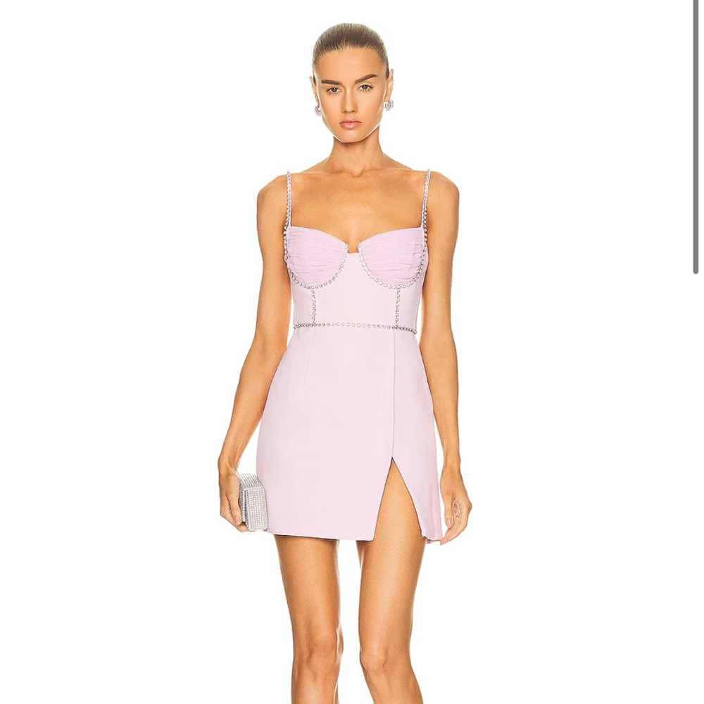 NWT Self-Portrait Crystal-Embellished Crepe and Chiffon Mini Dress (never worn)